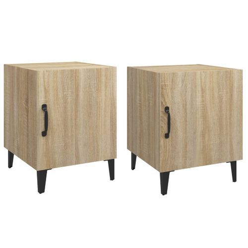 Tables de chevet 2 pcs Chêne Sonoma Bois d'ingénierie - Photo n°2; ?>