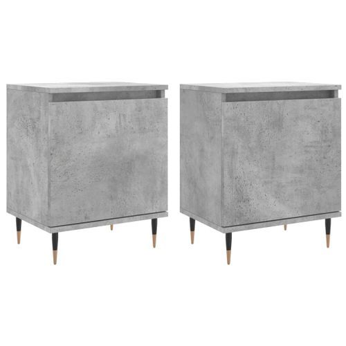 Tables de chevet 2 pcs gris béton 40x30x50 cm bois d'ingénierie - Photo n°2; ?>