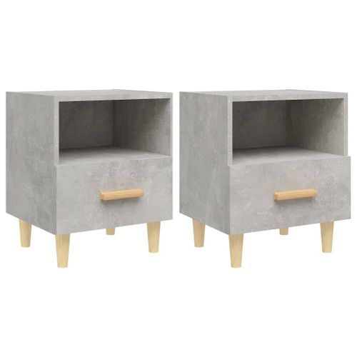 Tables de chevet 2 pcs Gris béton 40x35x47 cm - Photo n°2; ?>