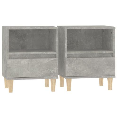 Tables de chevet 2 pcs Gris béton 40x35x50 cm - Photo n°2; ?>