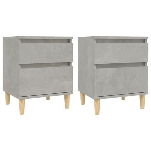 Tables de chevet 2 pcs Gris béton 40x35x50 cm - Photo n°2; ?>