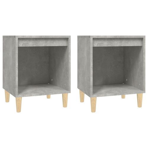 Tables de chevet 2 pcs Gris béton 40x35x50 cm - Photo n°2; ?>