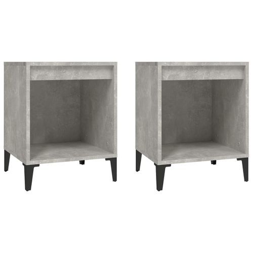 Tables de chevet 2 pcs Gris béton 40x35x50 cm - Photo n°2; ?>