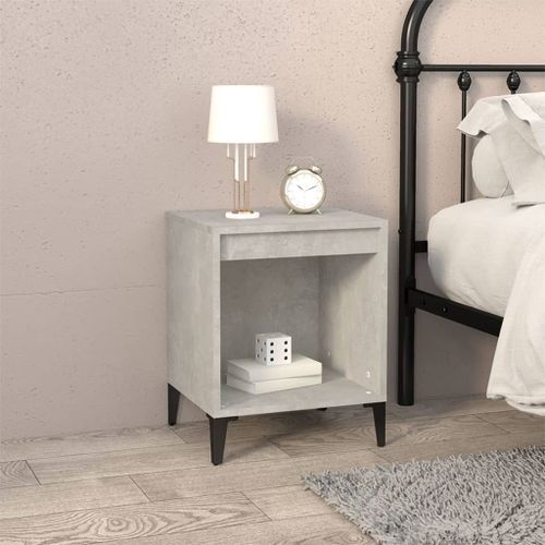 Tables de chevet 2 pcs Gris béton 40x35x50 cm - Photo n°3; ?>