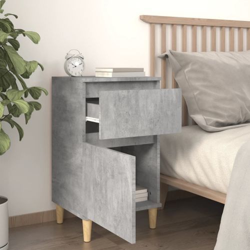 Tables de chevet 2 pcs gris béton 40x35x70 cm - Photo n°3; ?>