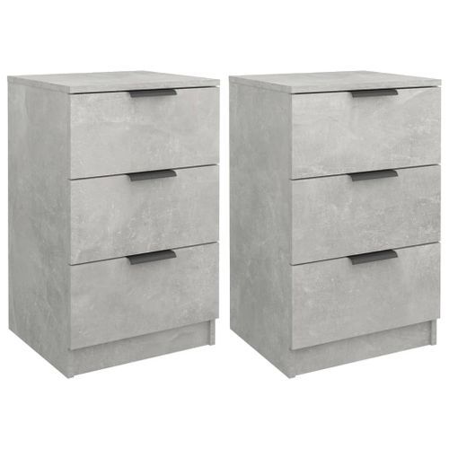 Tables de chevet 2 pcs Gris béton 40x36x65 cm - Photo n°2; ?>