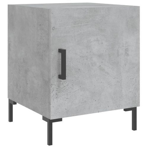 Tables de chevet 2 pcs gris béton 40x40x50 cm bois d’ingénierie - Photo n°3; ?>