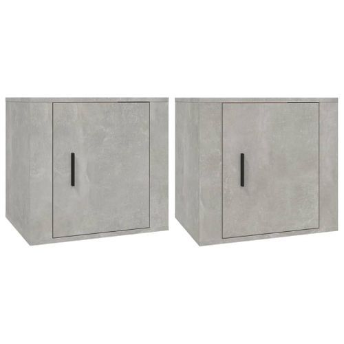 Tables de chevet 2 pcs Gris béton 50x39x47 cm - Photo n°2; ?>