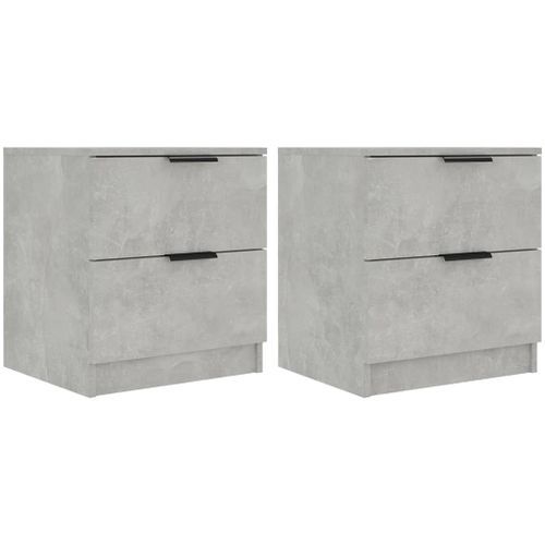 Tables de chevet 2 pcs Gris béton Bois d'ingénierie - Photo n°2; ?>