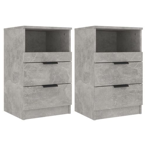 Tables de chevet 2 pcs Gris béton Bois d'ingénierie - Photo n°2; ?>