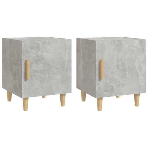 Tables de chevet 2 pcs Gris béton Bois d'ingénierie - Photo n°2; ?>