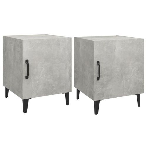 Tables de chevet 2 pcs Gris béton Bois d'ingénierie - Photo n°2; ?>