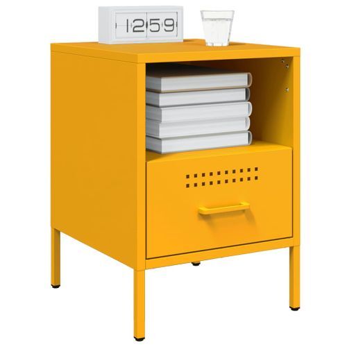 Tables de chevet 2 pcs jaune moutarde 36x39x50,5 cm - Photo n°3; ?>