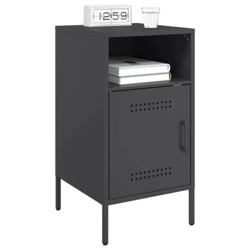 Tables de chevet 2 pcs noir 36x39x68 cm acier laminé à froid - Photo n°3; ?>