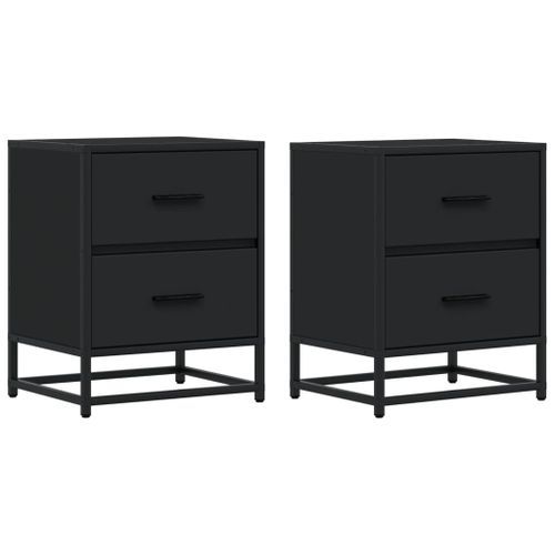 Tables de chevet 2 pcs noir 40x31x50 cm bois d'ingénierie - Photo n°2; ?>