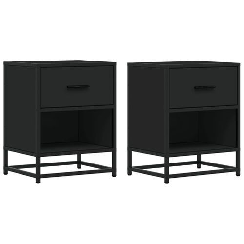 Tables de chevet 2 pcs noir 40x31x50 cm bois d'ingénierie - Photo n°2; ?>