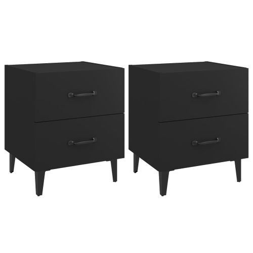 Tables de chevet 2 pcs Noir 40x35x47,5 cm - Photo n°2; ?>