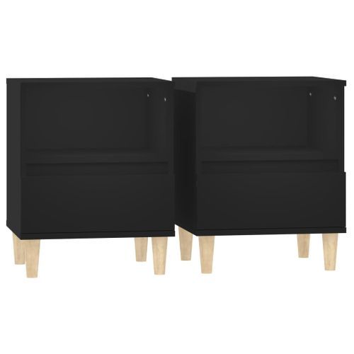 Tables de chevet 2 pcs Noir 40x35x50 cm - Photo n°2; ?>