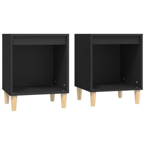 Tables de chevet 2 pcs Noir 40x35x50 cm - Photo n°2; ?>