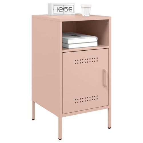 Tables de chevet 2 pcs rose 36x39x68 cm acier laminé à froid - Photo n°3; ?>