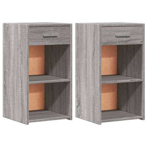 Tables de chevet 2 pcs sonoma gris 35x34x65cm bois d'ingénierie - Photo n°2; ?>