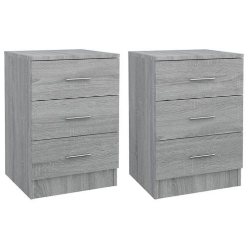 Tables de chevet 2 pcs Sonoma gris 38x35x56cm Bois d'ingénierie - Photo n°2; ?>