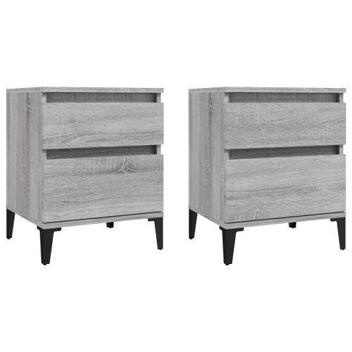 Tables de chevet 2 pcs Sonoma gris 40x35x50 cm - Photo n°2; ?>