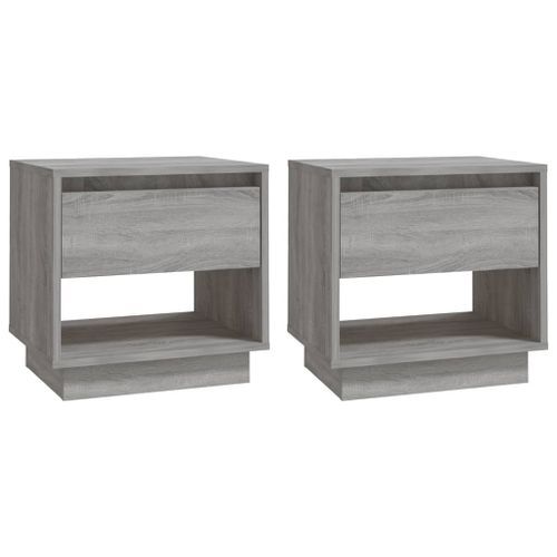 Tables de chevet 2 pcs Sonoma gris 45x34x44cm Bois d'ingénierie - Photo n°2; ?>