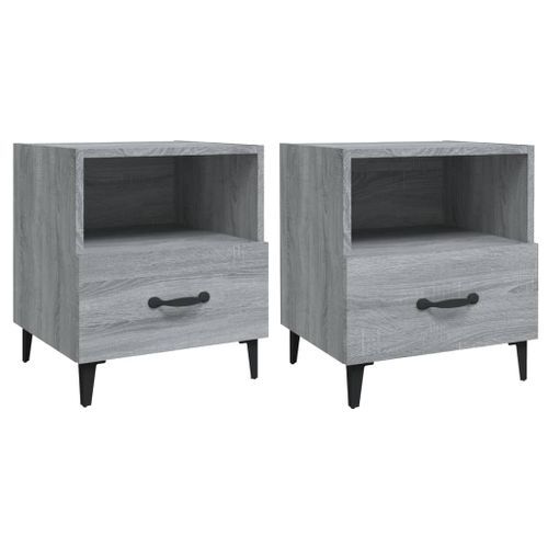 Tables de chevet 2 pcs Sonoma gris Bois d'ingénierie - Photo n°2; ?>