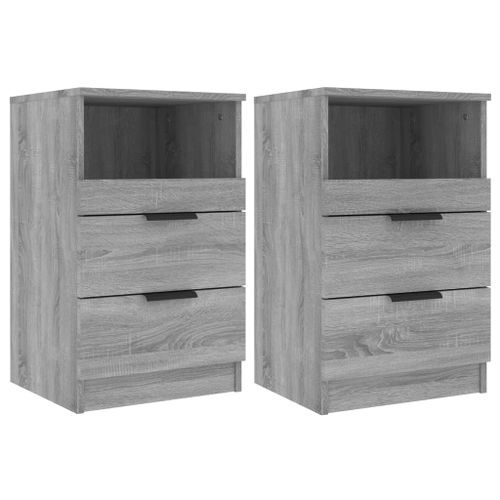 Tables de chevet 2 pcs Sonoma gris Bois d'ingénierie - Photo n°2; ?>