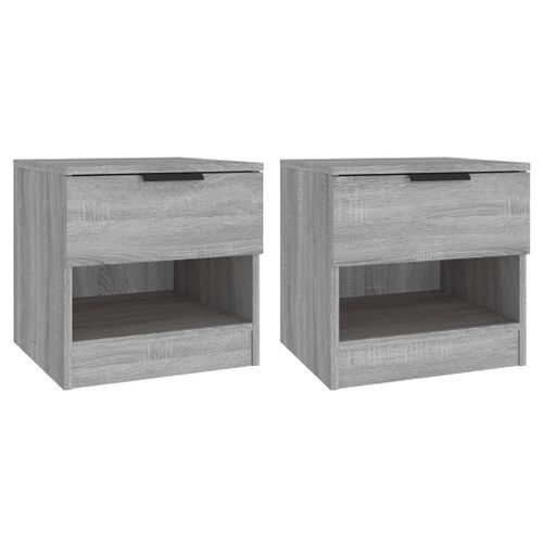 Tables de chevet 2 pcs Sonoma gris Bois d'ingénierie - Photo n°2; ?>