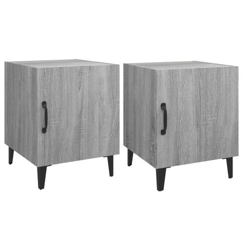 Tables de chevet 2 pcs Sonoma gris Bois d'ingénierie - Photo n°2; ?>