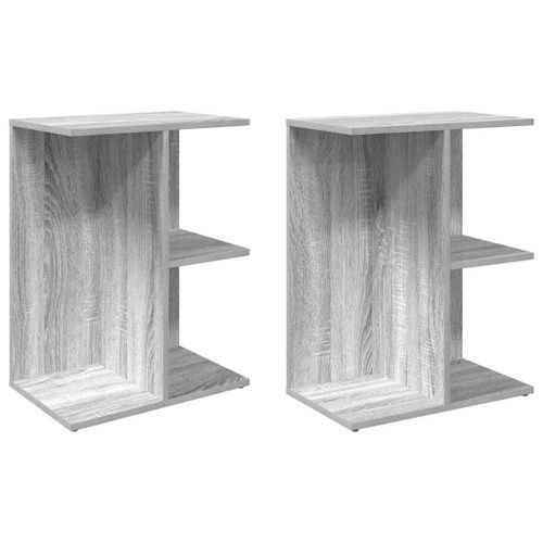 Tables de chevet 2 pcs sonoma gris bois d'ingénierie - Photo n°2; ?>