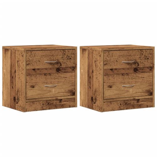 Tables de chevet 2 pcs vieux bois 40x30x40 cm bois d'ingénierie - Photo n°2; ?>