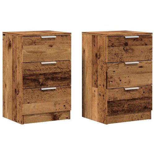 Tables de chevet 2 pcs vieux bois 40x36x65 cm bois d'ingénierie - Photo n°2; ?>