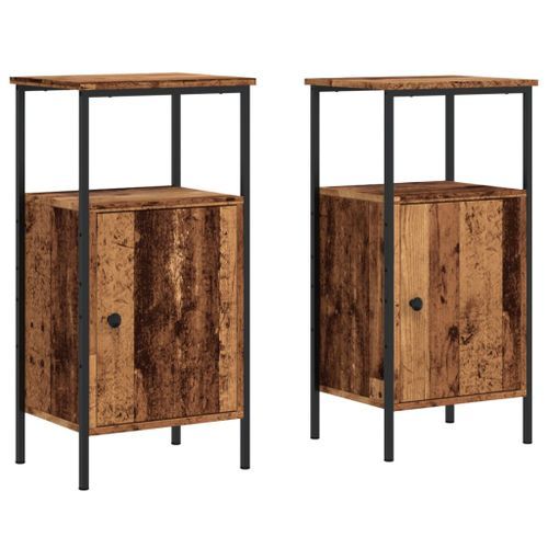 Tables de chevet 2 pcs vieux bois 41x31x80 cm bois d'ingénierie - Photo n°2; ?>