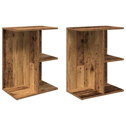 Tables de chevet 2 pcs vieux bois 46,5x29x61 cm bois ingénierie - Photo n°2; ?>