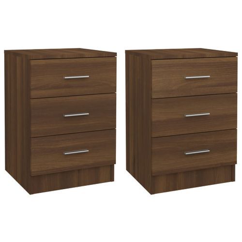 Tables de chevet 2pcs Chêne marron 38x35x56cm Bois d'ingénierie - Photo n°2; ?>