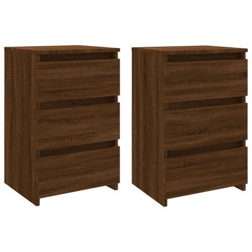 Tables de chevet 2pcs Chêne marron 40x35x62,5cm Bois ingénierie - Photo n°2; ?>