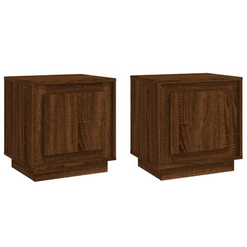 Tables de chevet 2pcs chêne marron 44x35x45cm bois d'ingénierie - Photo n°2; ?>