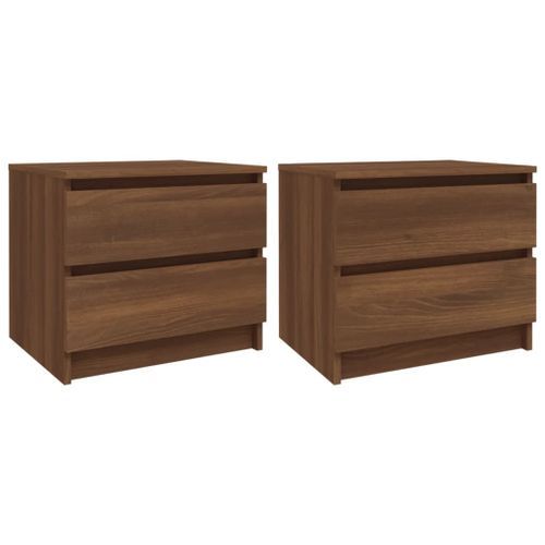 Tables de chevet 2pcs Chêne marron 50x39x43,5cm Bois ingénierie - Photo n°2; ?>