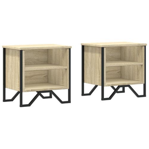 Tables de chevet 2pcs chêne sonoma 40x30x40cm bois d'ingénierie - Photo n°2; ?>