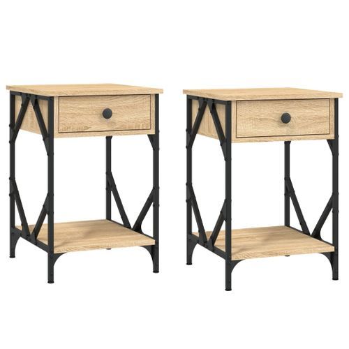 Tables de chevet 2pcs chêne sonoma 40x42x60cm bois d'ingénierie - Photo n°2; ?>