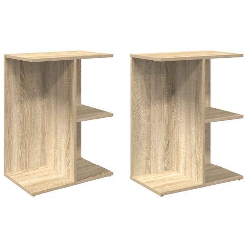 Tables de chevet 2pcs chêne sonoma 46,5x29x61cm bois ingénierie - Photo n°2; ?>