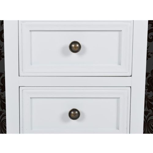 Tables de chevet 4 pcs avec 2 tiroirs MDF Blanc - Photo n°3; ?>