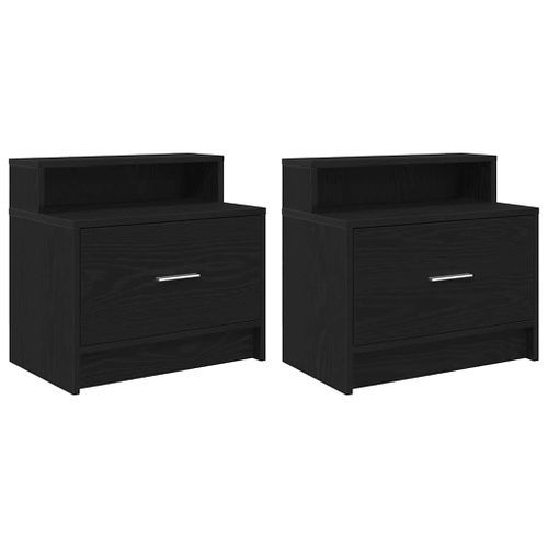 Tables de chevet avec tiroir 2 pcs chêne noir 51x31x47 cm - Photo n°2; ?>