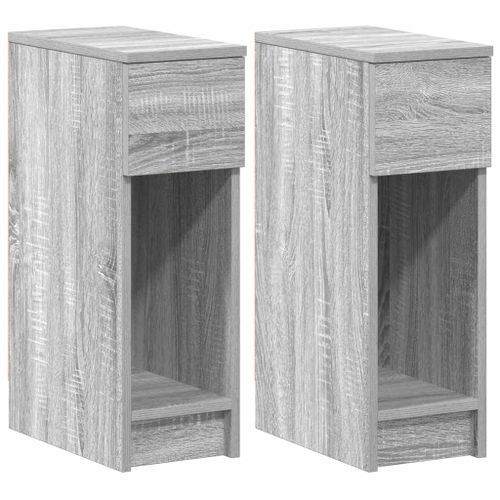 Tables de chevet avec tiroir 2 pcs sonoma gris 20x36x60 cm - Photo n°2; ?>