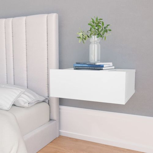 Tables de chevet flottantes 2 pcs Blanc 40x30x15 cm - Photo n°2; ?>