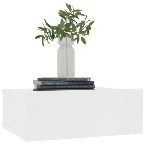 Tables de chevet flottantes 2 pcs Blanc 40x30x15 cm - Photo n°3; ?>