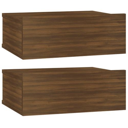 Tables de chevet flottantes 2 pcs Chêne marron 40x30x15 cm - Photo n°2; ?>